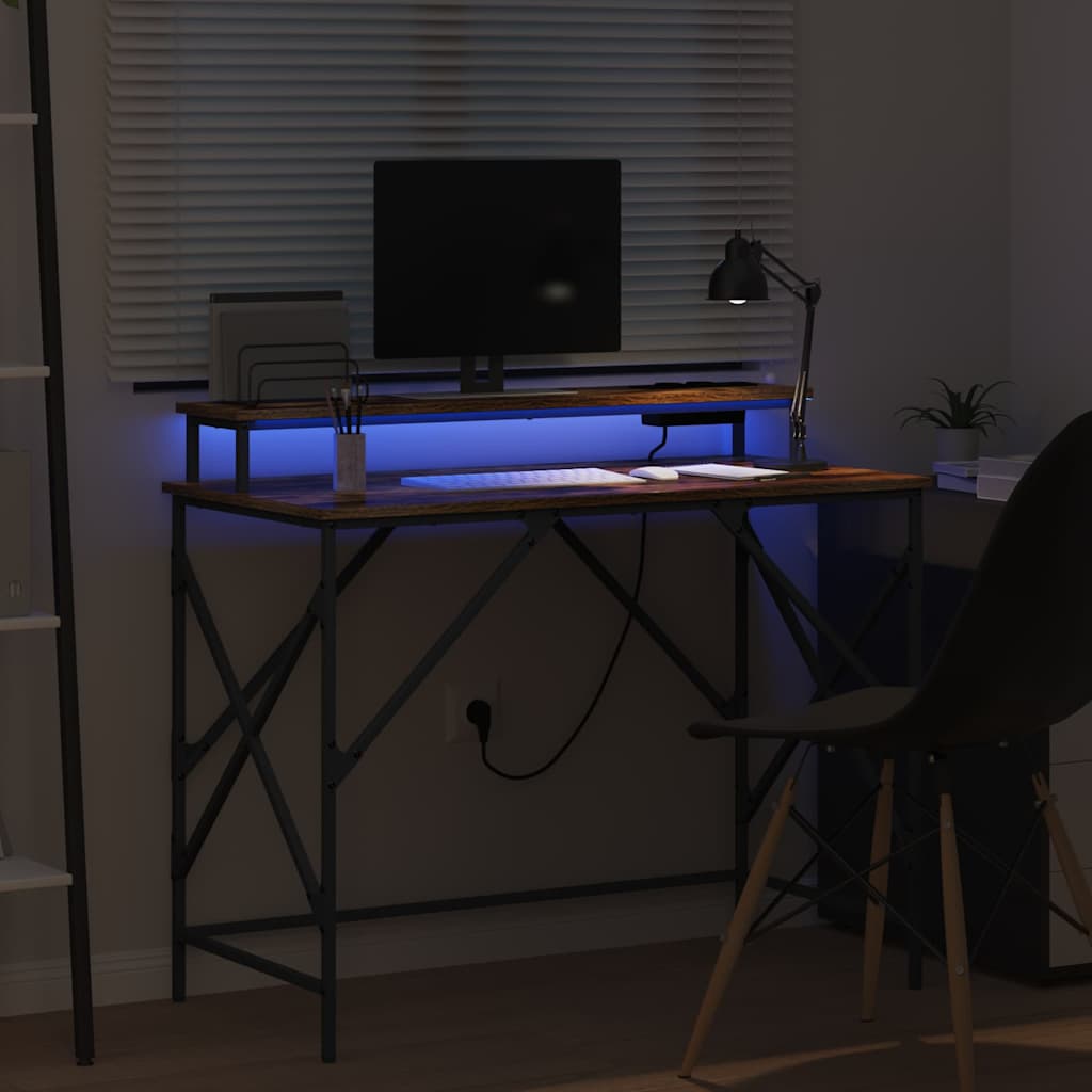 vidaXL Schreibtisch Räuchereiche 100 x 50 x 86.5 cm Holzwerkstoff - Image 5