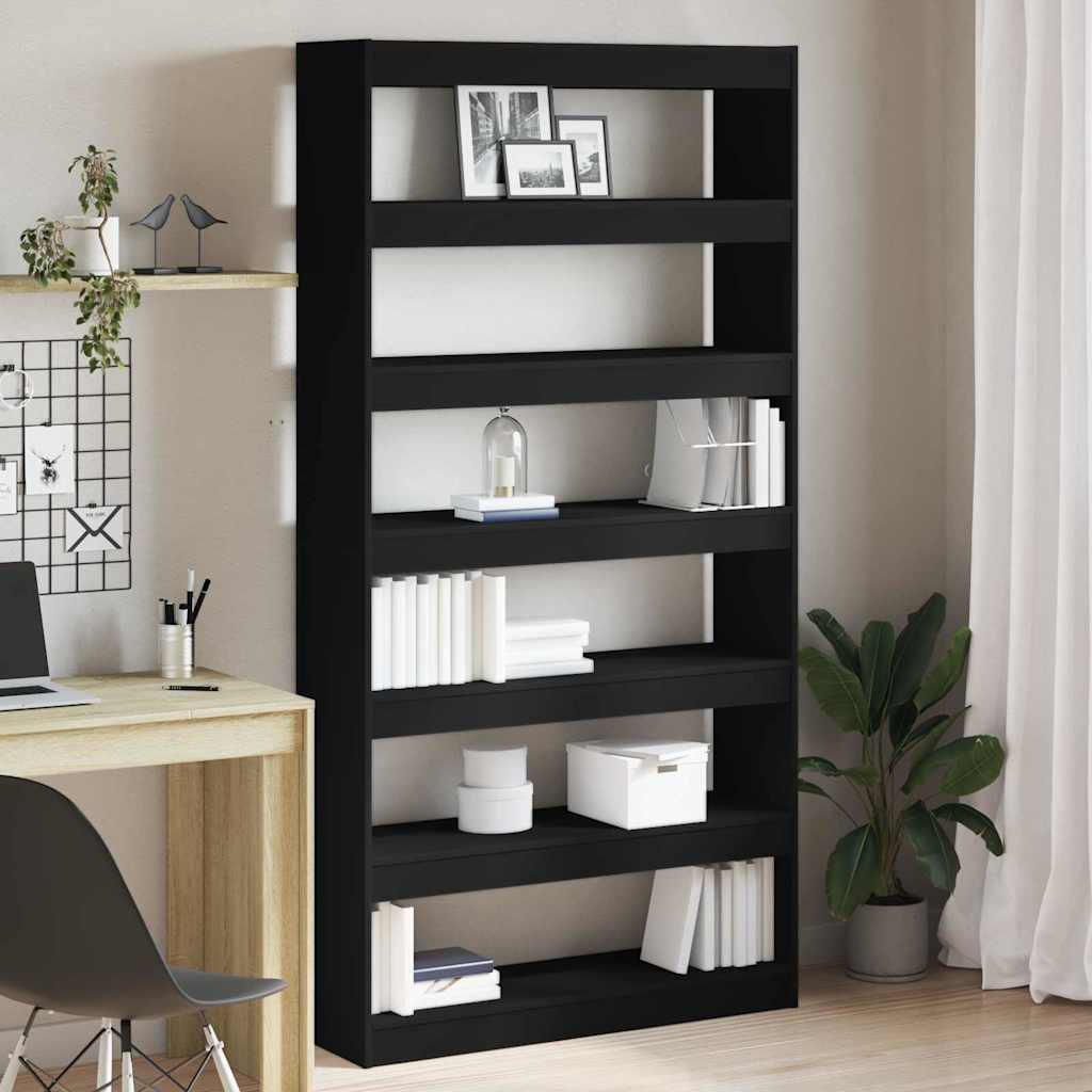 vidaXL Bücherregal Schwarz Holzwerkstoff