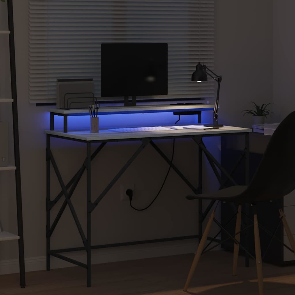 vidaXL Schreibtisch Grau Sonoma 100 x 50 x 86.5 cm Holzwerkstoff - Image 5