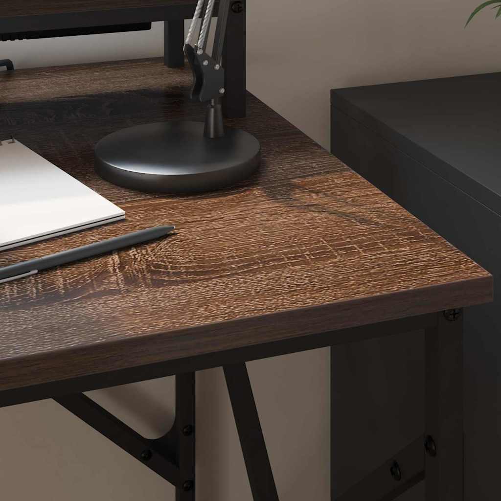 vidaXL Schreibtisch mit Regal Braun Eichen-Optik 100 x 50 x 86.5 cm - Image 6