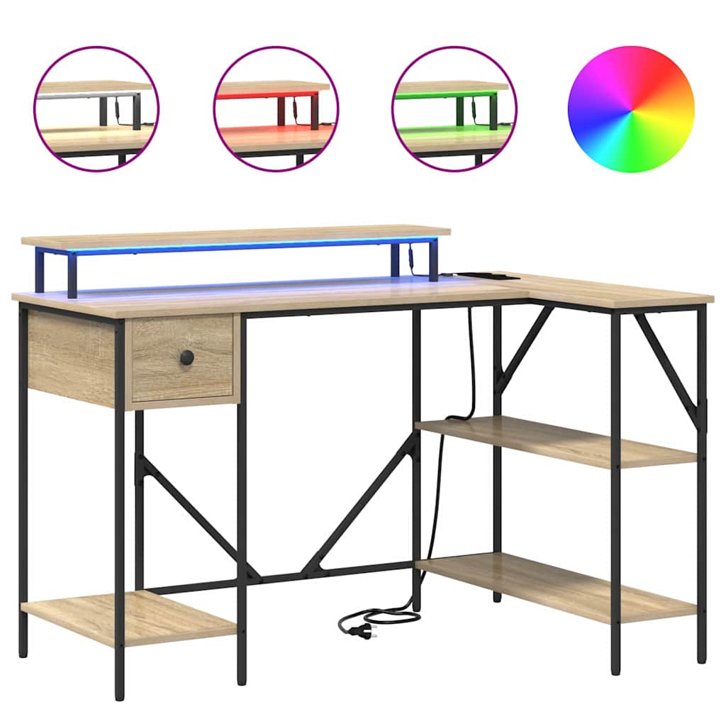 vidaXL Schreibtisch Sonoma-Eiche 120 x 79 x 86.5 cm Holzwerkstoff - Image 4
