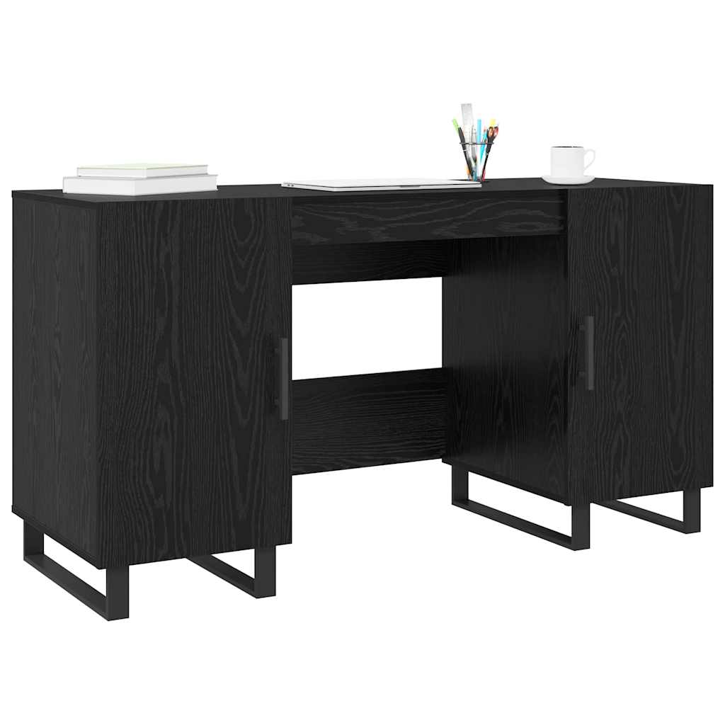 vidaXL Schreibtisch mit Regal Schwarz Eichen-Optik 140 x 50 x 75 cm - Image 3