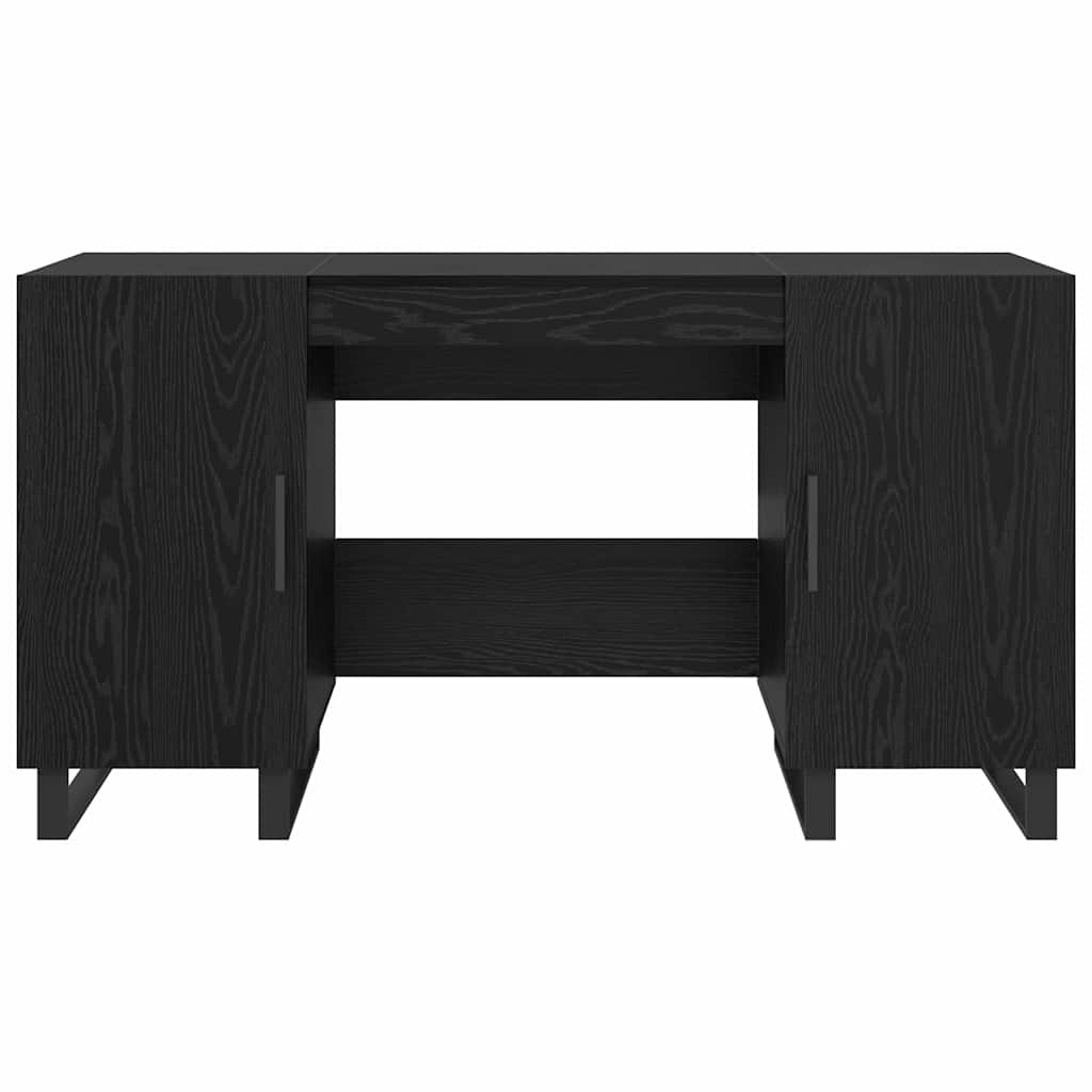 vidaXL Schreibtisch mit Regal Schwarz Eichen-Optik 140 x 50 x 75 cm - Image 6