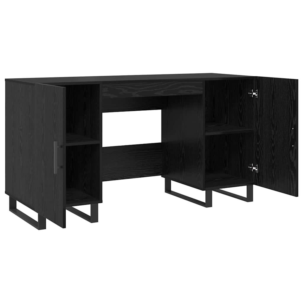 vidaXL Schreibtisch mit Regal Schwarz Eichen-Optik 140 x 50 x 75 cm - Image 5