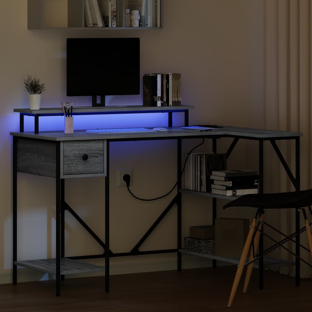 vidaXL Schreibtisch Grau Sonoma 120 x 79 x 86.5 cm Holzwerkstoff - Image 5