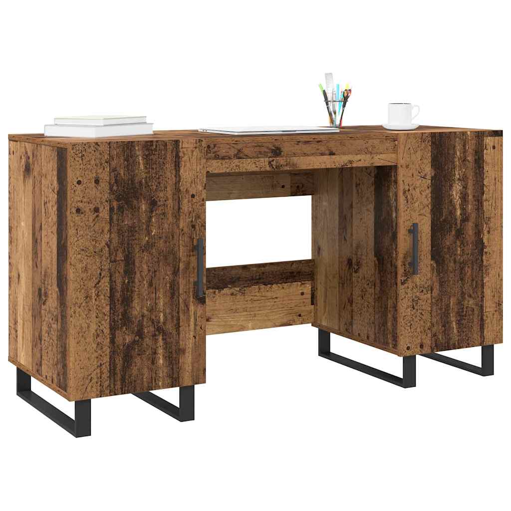 vidaXL Schreibtisch mit Regal Altholz 140 x 50 x 75 cm Holzwerkstoff - Image 3