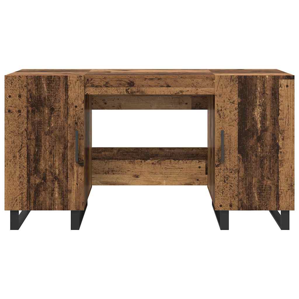 vidaXL Schreibtisch mit Regal Altholz 140 x 50 x 75 cm Holzwerkstoff - Image 6
