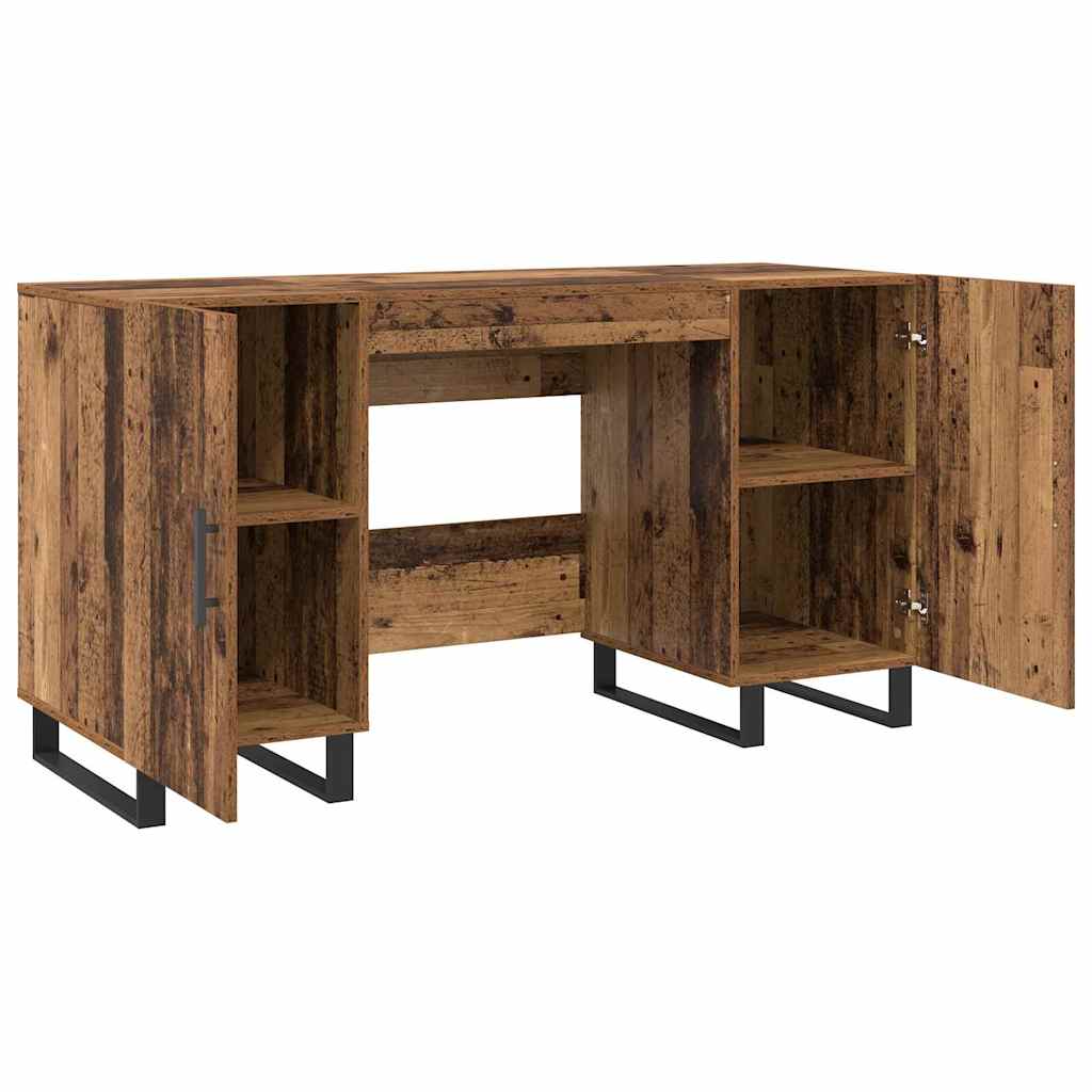 vidaXL Schreibtisch mit Regal Altholz 140 x 50 x 75 cm Holzwerkstoff - Image 5