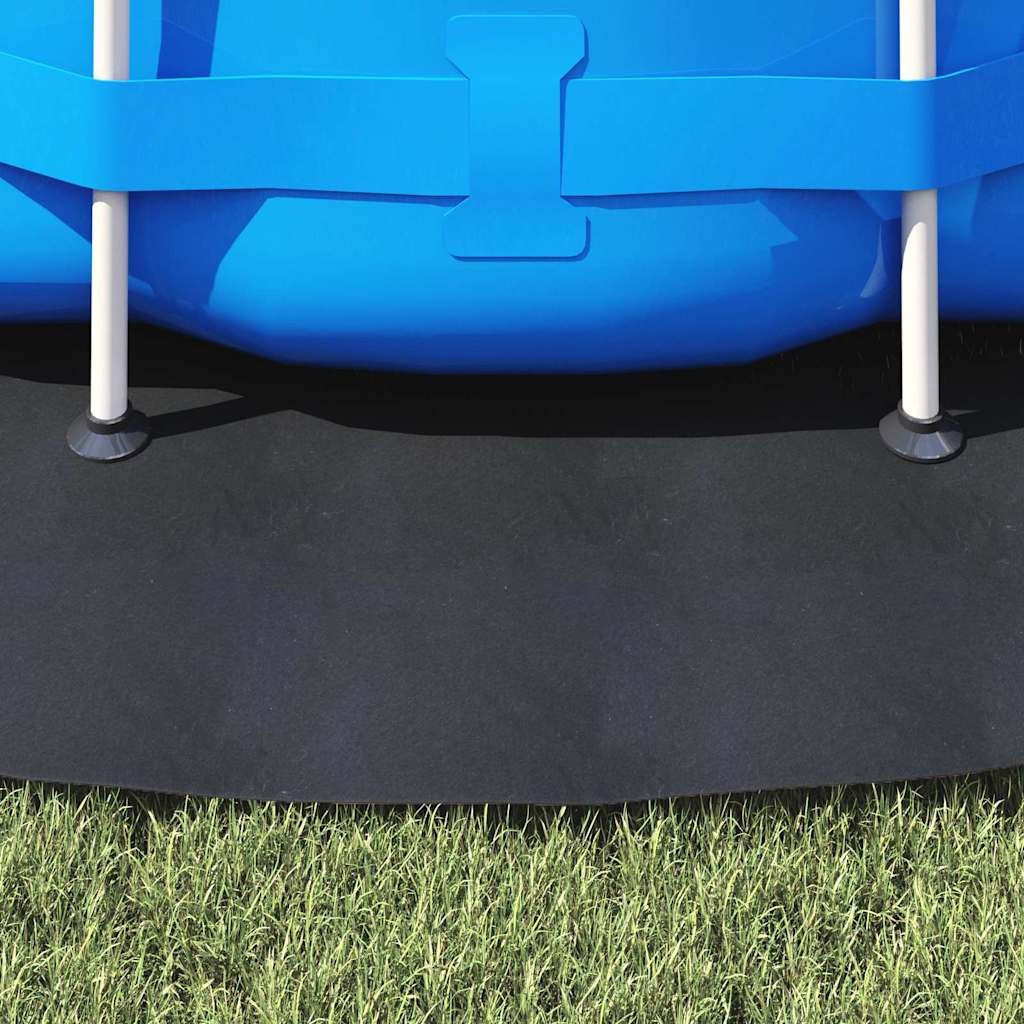 vidaXL Bodenfolie für Pools Schwarz Ø 366 cm Polyester-Geotextil - Image 4