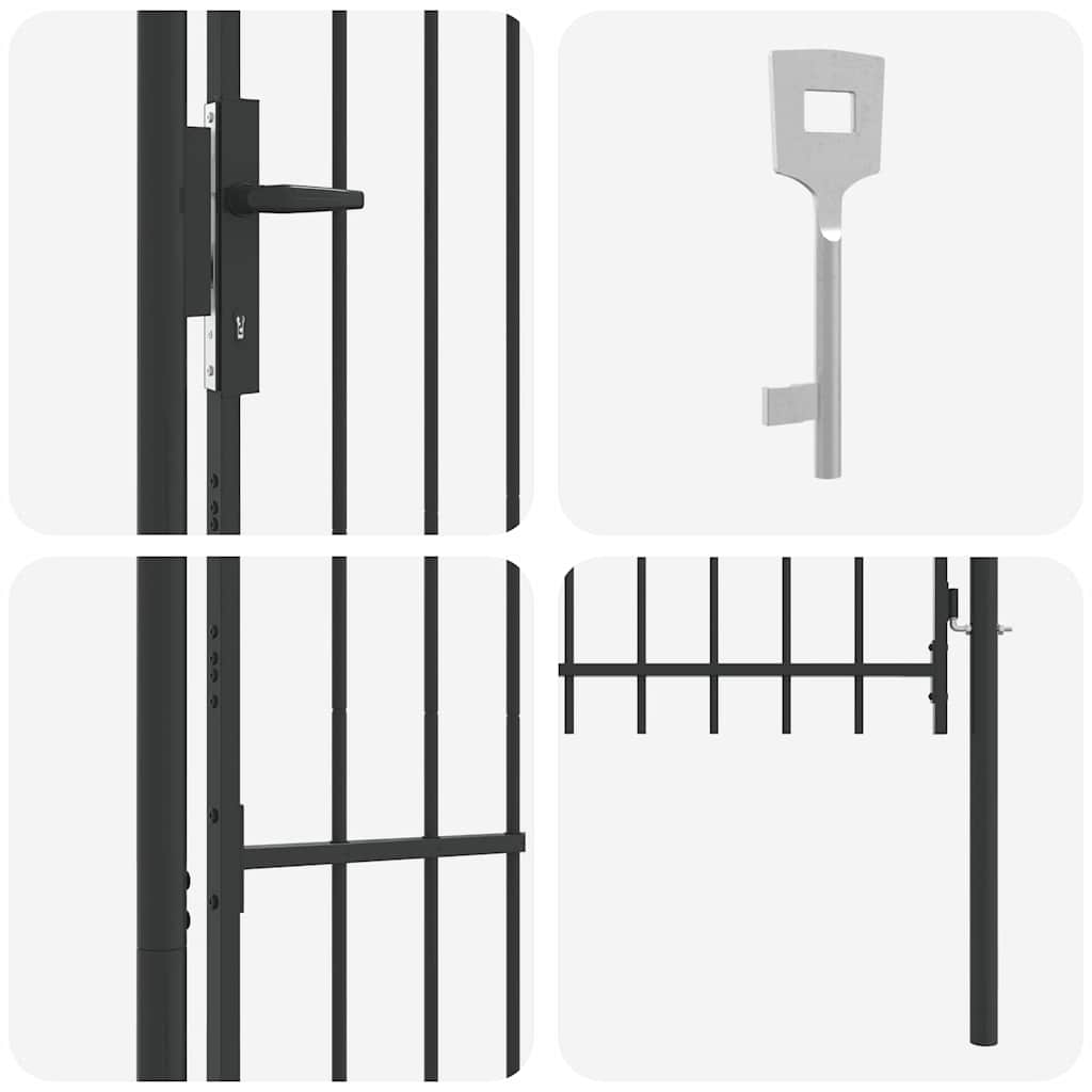 vidaXL Zauntor Grau 100 x 150 cm Pulverbeschichteter Stahl - Image 5