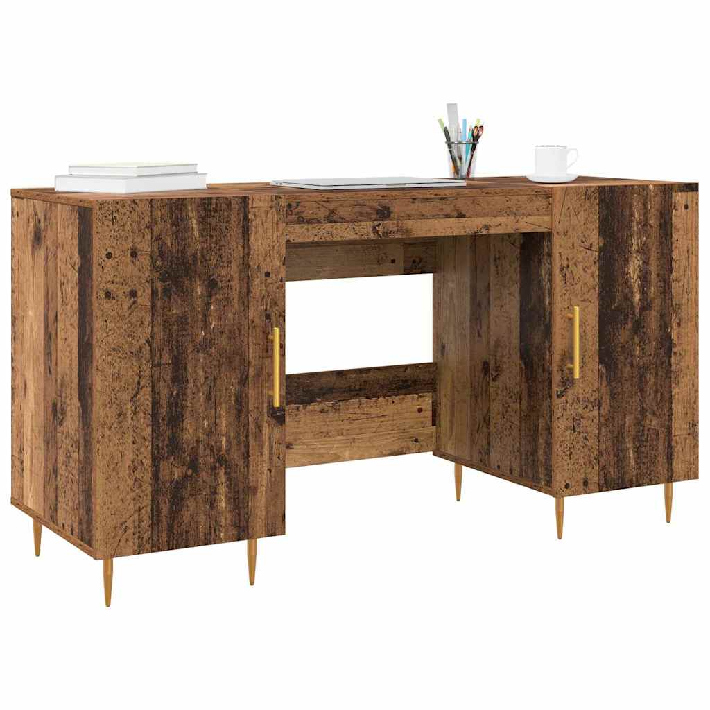 vidaXL Schreibtisch mit Regal Altholz 140 x 50 x 75 cm Holzwerkstoff - Image 3