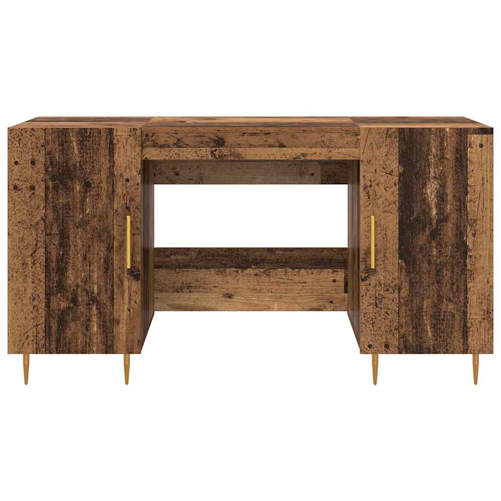 vidaXL Schreibtisch mit Regal Altholz 140 x 50 x 75 cm Holzwerkstoff - Image 6
