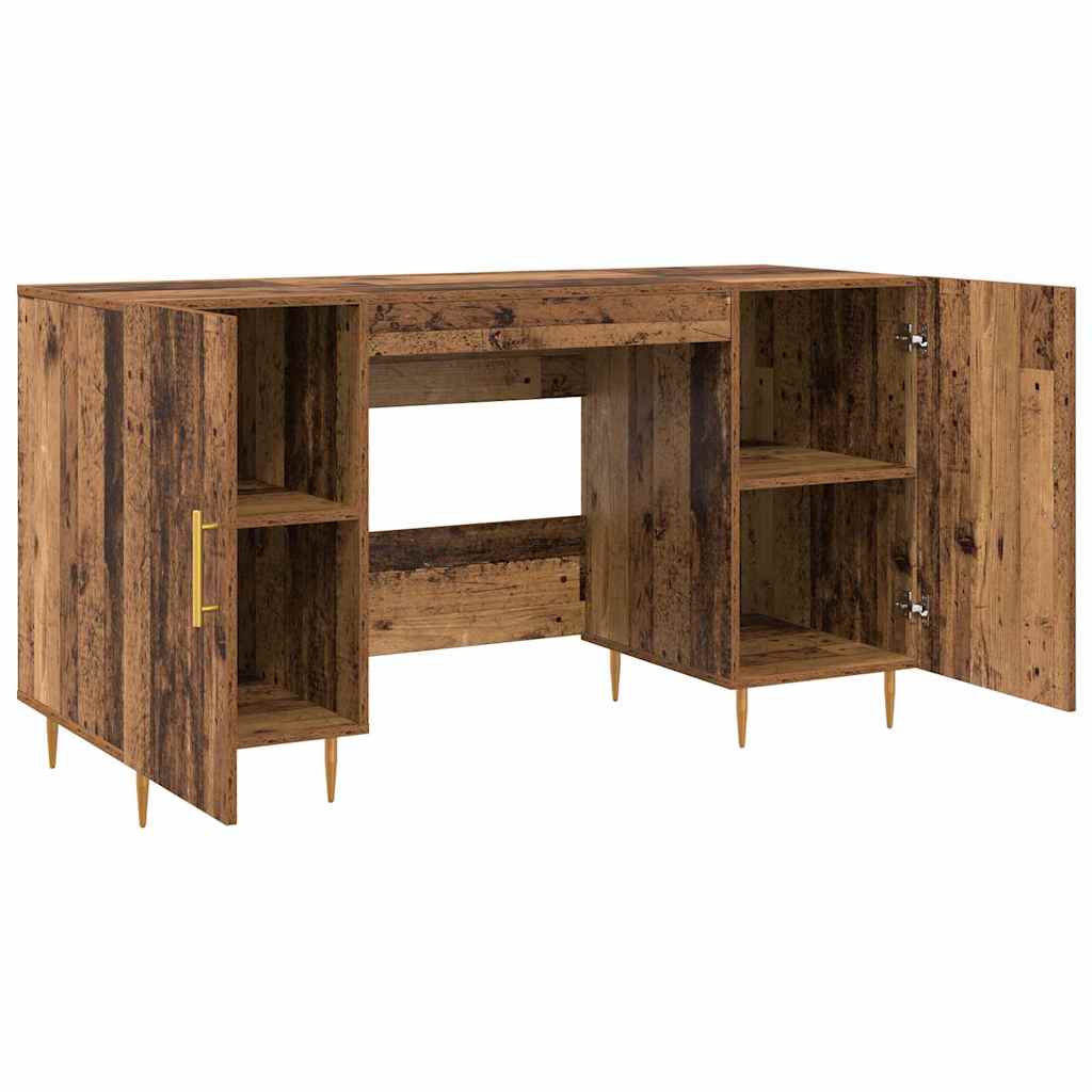 vidaXL Schreibtisch mit Regal Altholz 140 x 50 x 75 cm Holzwerkstoff - Image 5