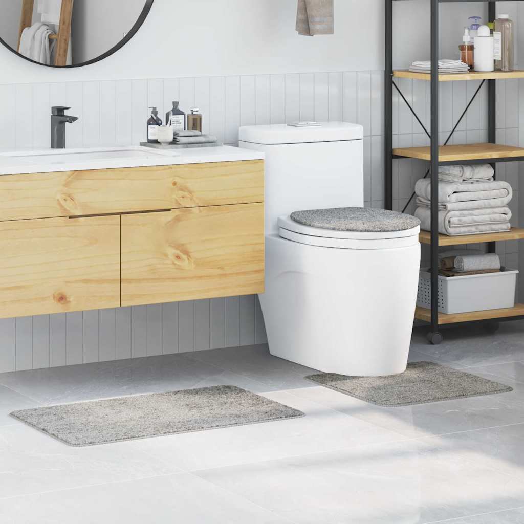 vidaXL Anti-Rutsch Badematten-Set 3 pcs Grau PP
