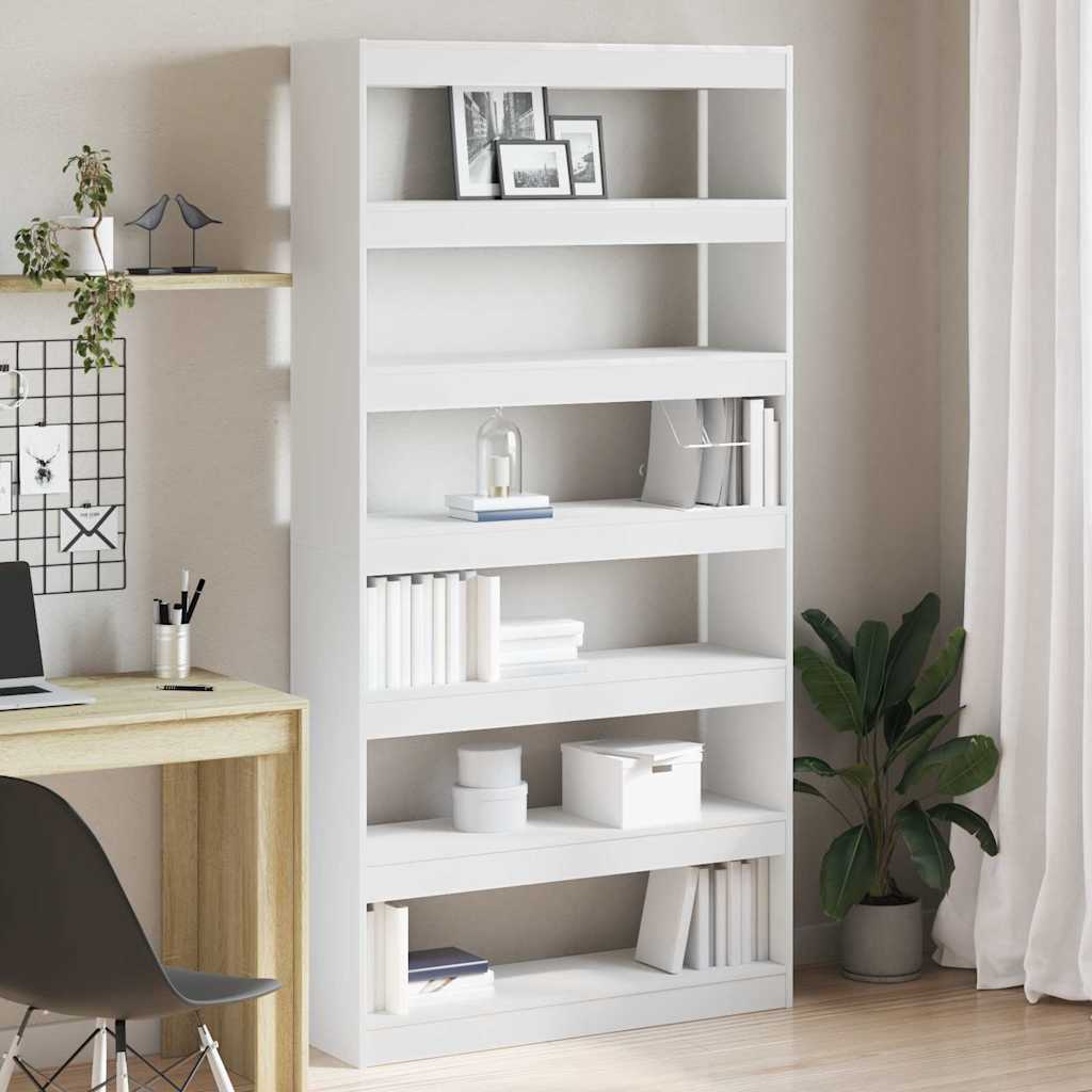 vidaXL Bücherregal Weiß Holzwerkstoff
