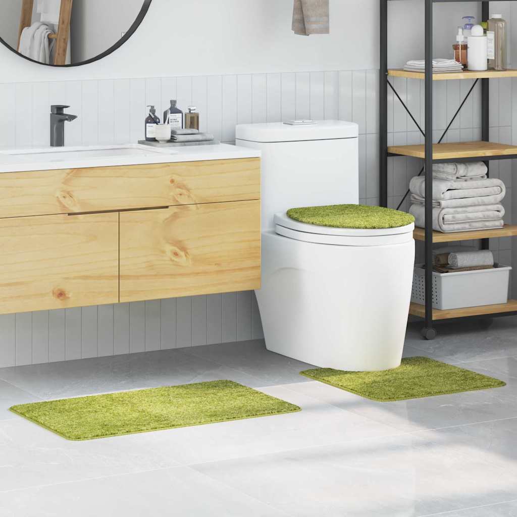 vidaXL Anti-Rutsch Badematten-Set 3 pcs Grün PP