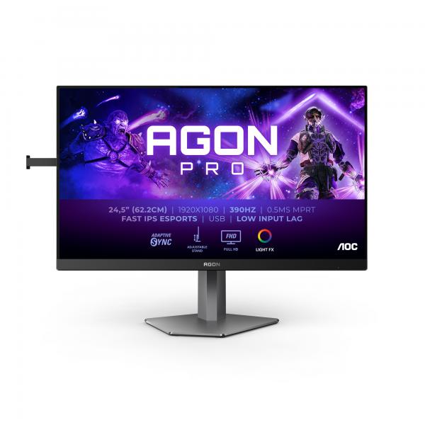 Aoc Agon Pro Ag256fs Monitor Pc 62,2 Cm [24.5] 1920 X 1080 Pixel Full Hd Lcd Nero (24.5 Inch Fhd Ips 390hz 2 Hdmi Dp Ha 4 Usb 3.2)