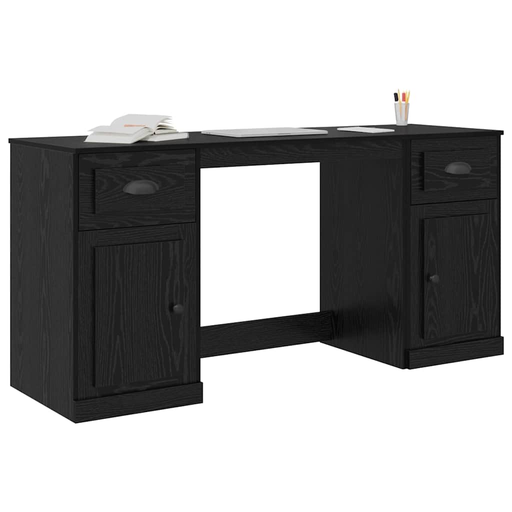 Scrivania Con Armadietto Rovere Nero 154,5 X 50 X 75 cm - Image 3