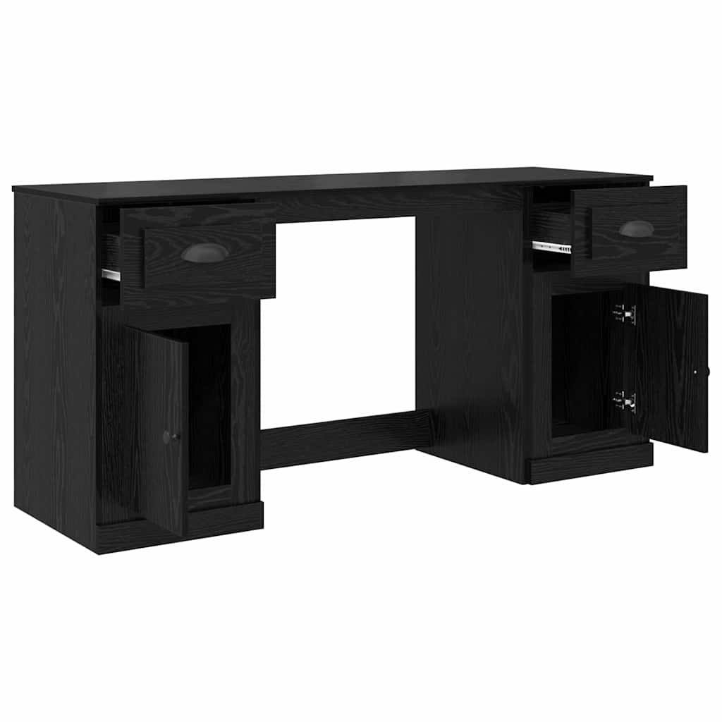 Scrivania Con Armadietto Rovere Nero 154,5 X 50 X 75 cm - Image 6