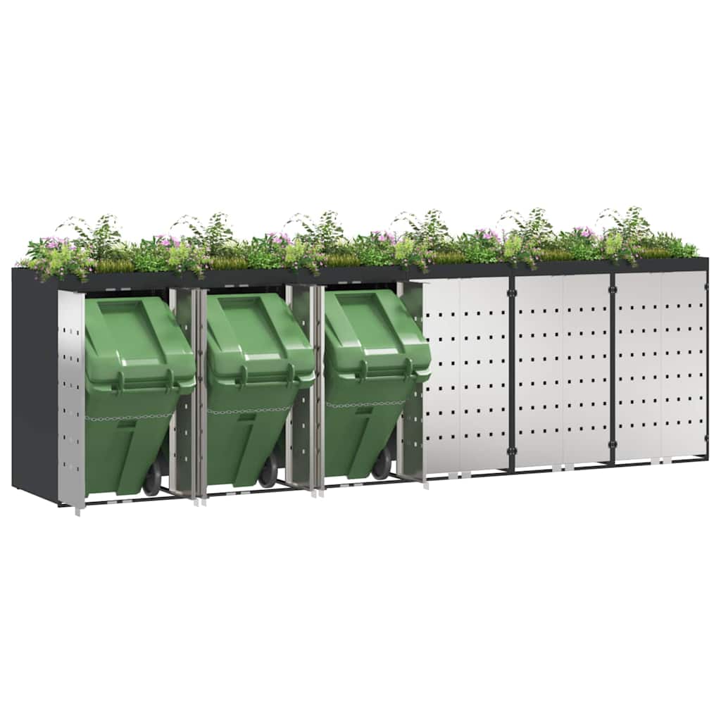 Contenitore Per Rifiuti Per 3 Bidoni Antracite - Image 3