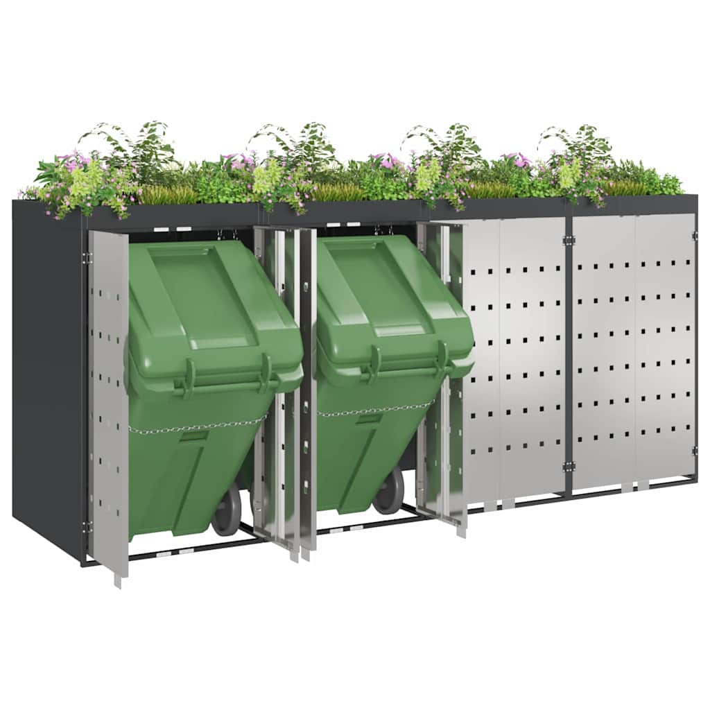 Contenitore Per Rifiuti Per 3 Bidoni Antracite - Image 3