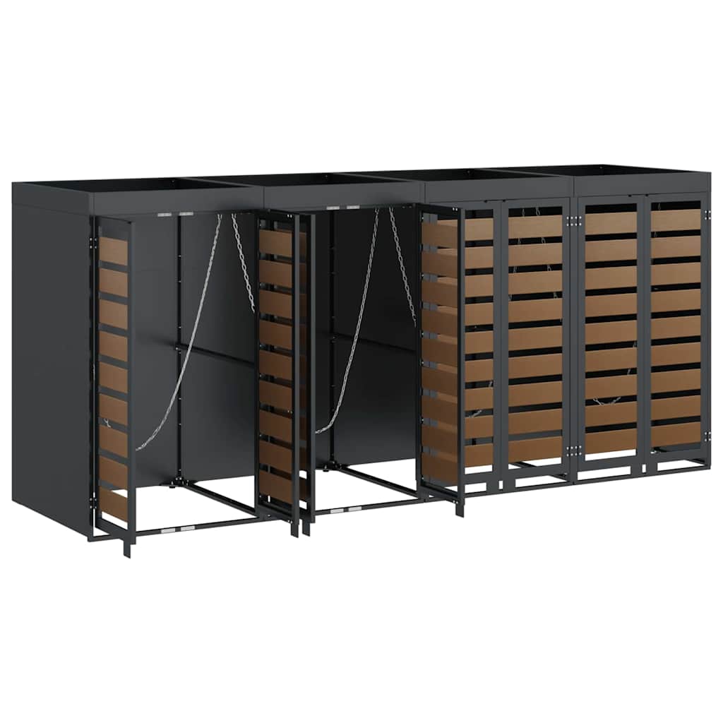 Contenitore Per Rifiuti Per 3 Bidoni Antracite - Image 6