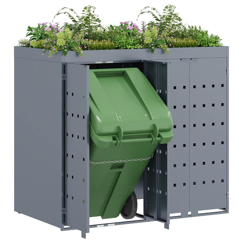 Contenitore Per Rifiuti Per 2 Bidoni Grigio Chiaro - Image 3