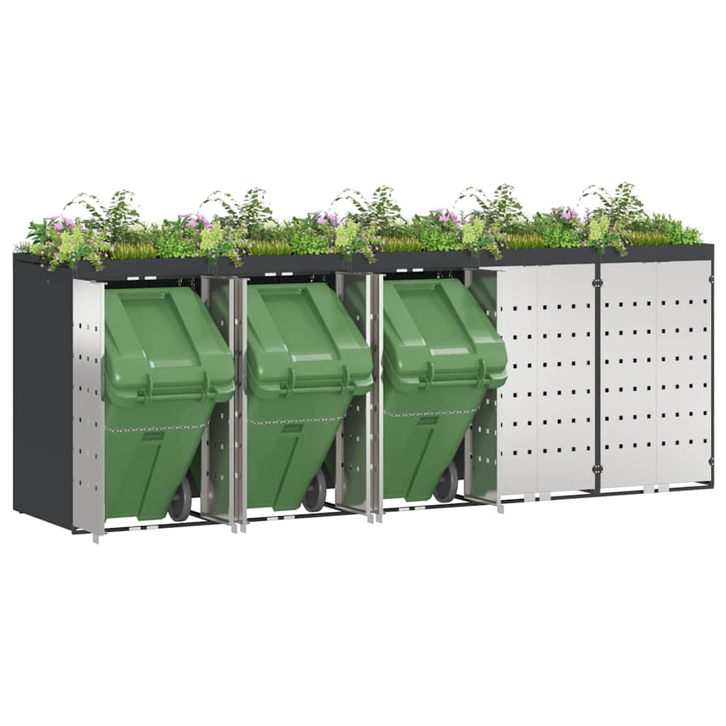 Contenitore Per Rifiuti Per 3 Bidoni Antracite - Image 3