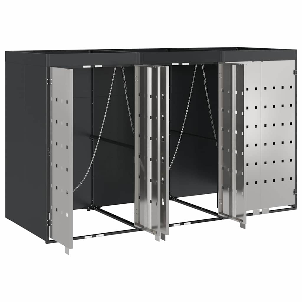 Contenitore Per Rifiuti Per 3 Bidoni Antracite - Image 5