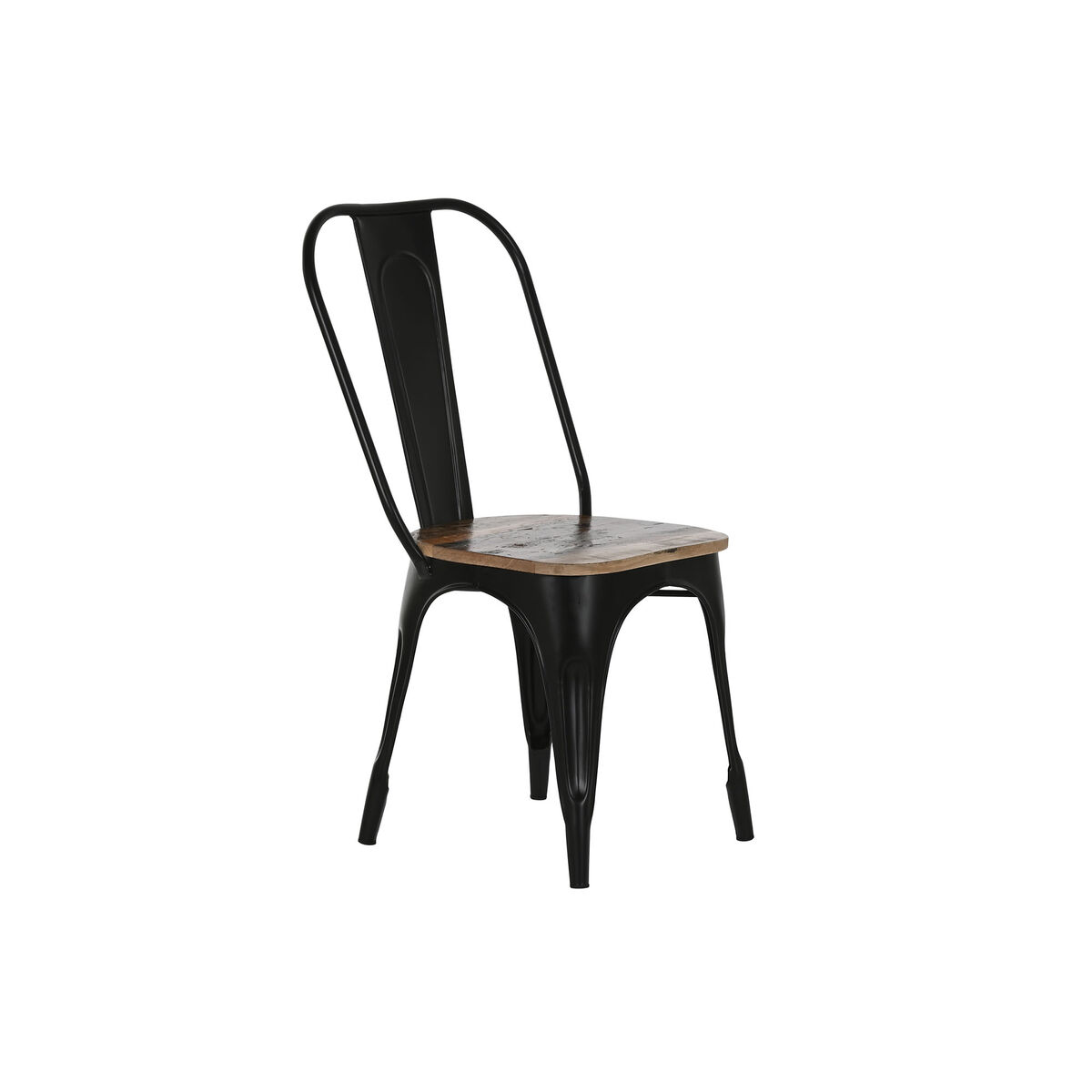 Sedia Da Sala Da Pranzo Home Esprit Nero Marrone Scuro Legno Metallo 48 X 55 X 92 cm