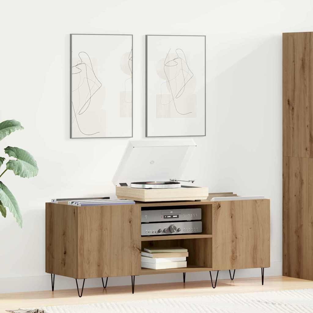 vidaXL Mueble para discos de vinilo Roble artesanal 121 x 38 x 48 cm