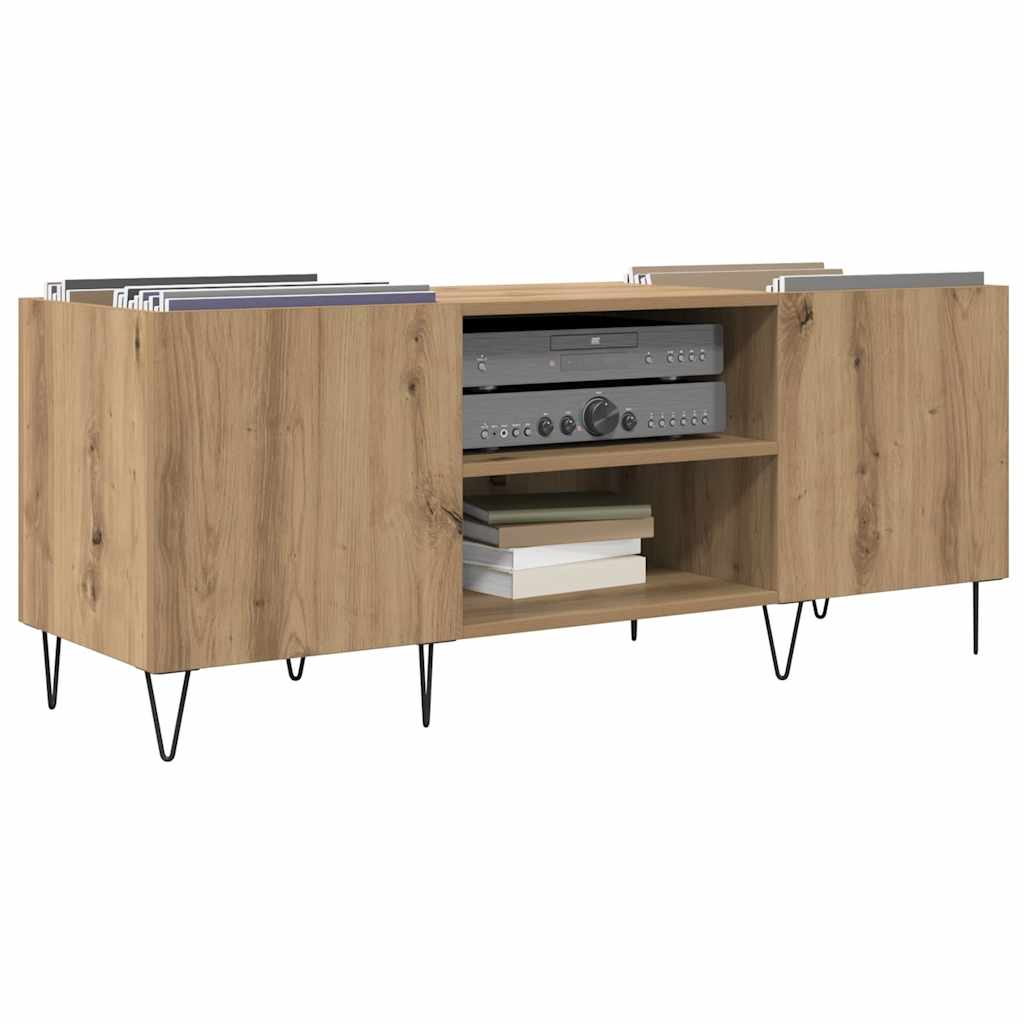 vidaXL Mueble para discos de vinilo Roble artesanal 121 x 38 x 48 cm - Image 3