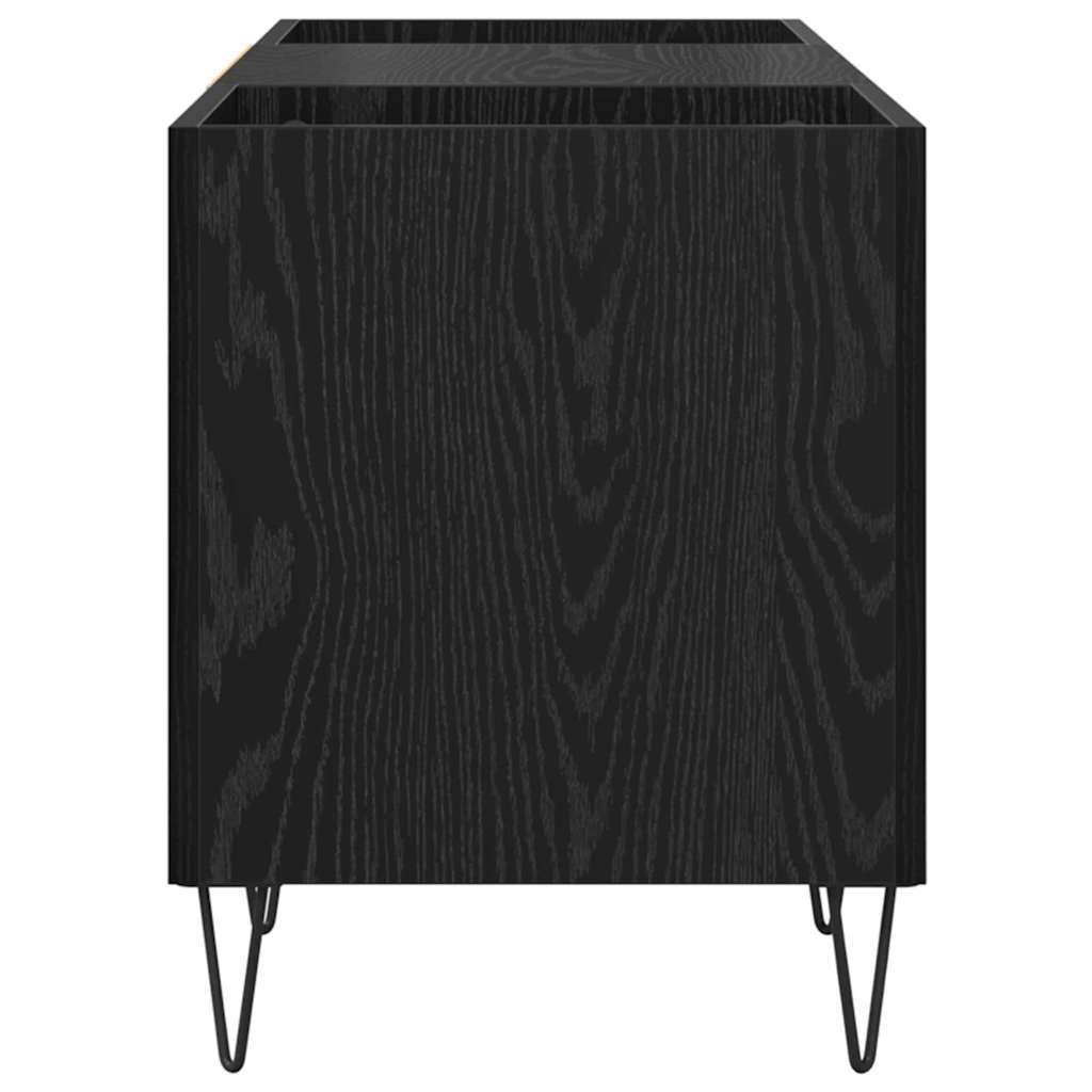 vidaXL Mueble para discos de vinilo Roble Negro 121 x 38 x 48 cm - Image 4