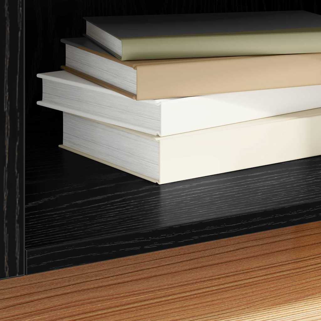 vidaXL Mueble para discos de vinilo Roble Negro 121 x 38 x 48 cm - Image 5