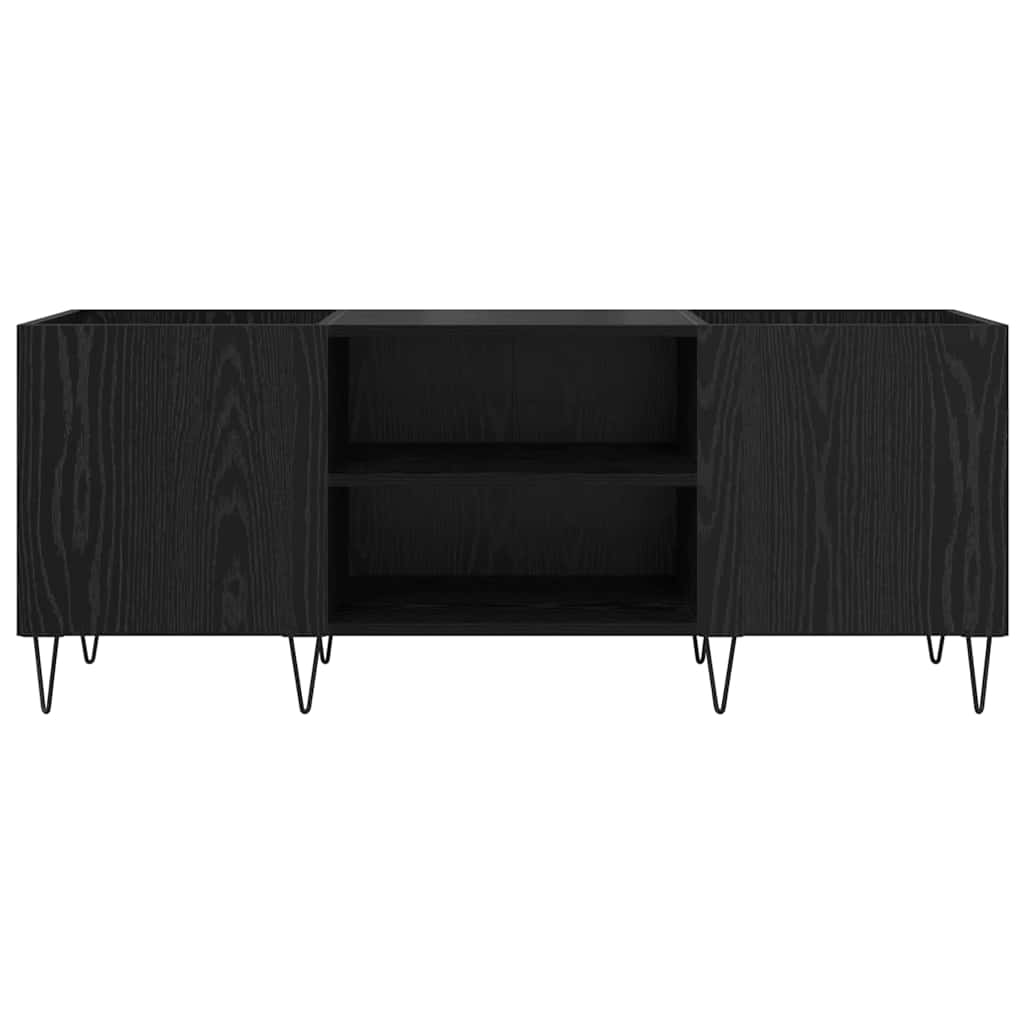 vidaXL Mueble para discos de vinilo Roble Negro 121 x 38 x 48 cm - Image 6