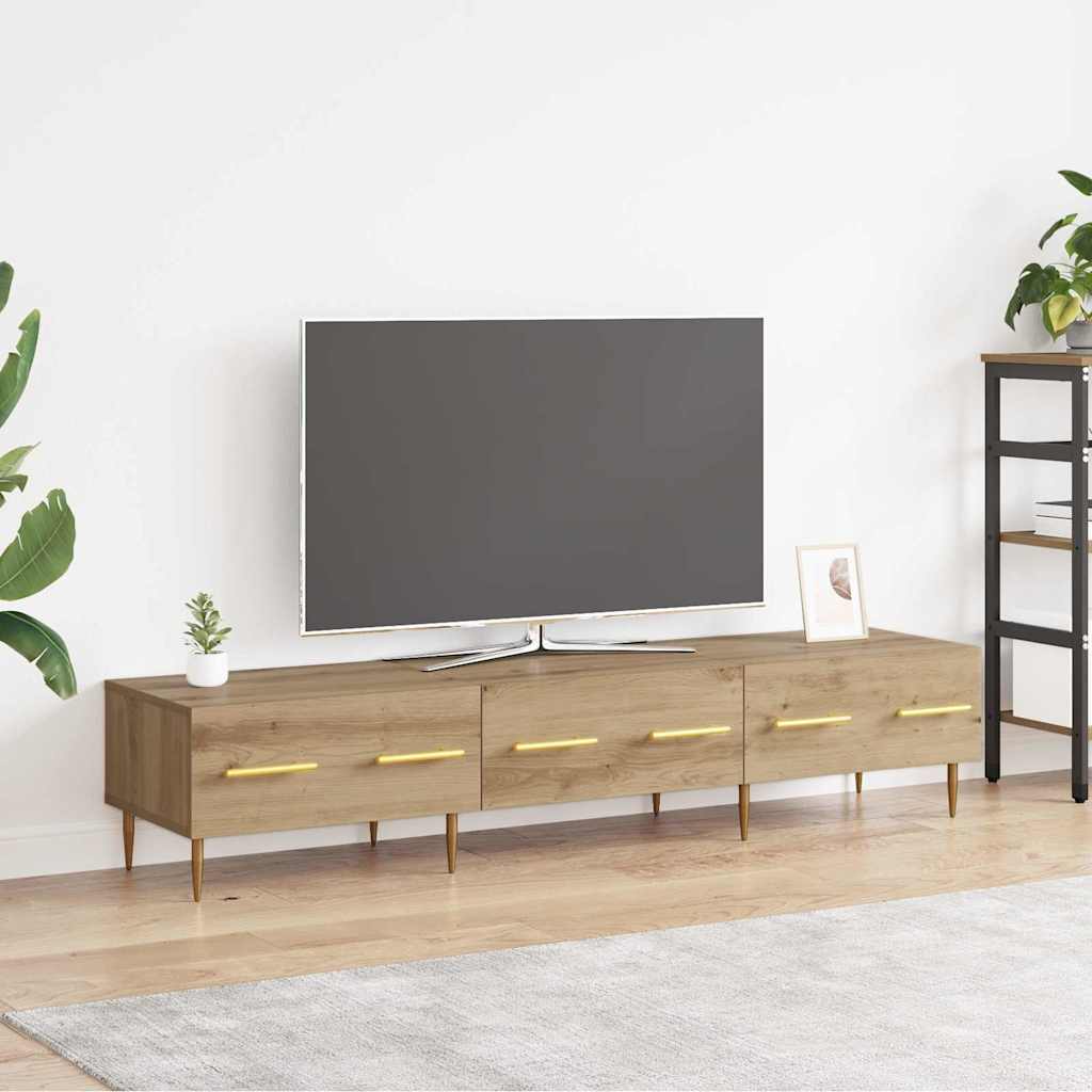 vidaXL Gabinete de TV con cajón Roble artesanal 150 x 36 x 30 cm