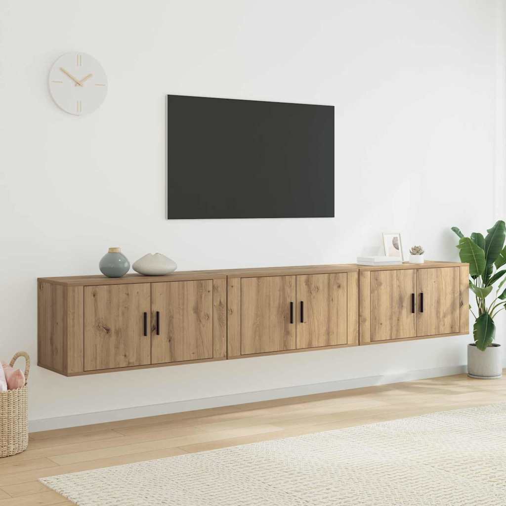 vidaXL Juego de Muebles para Televisión Montados en la Pared 3 pcs