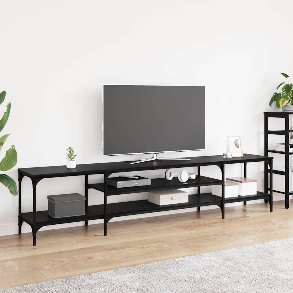 vidaXL Gabinete de TV Roble Negro 201 x 35 x 45 cm