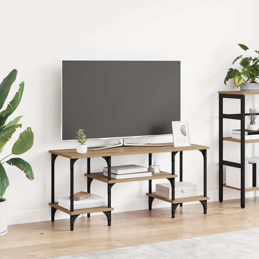 vidaXL Gabinete de TV Roble artesanal 102 x 35 x 45,5 cm