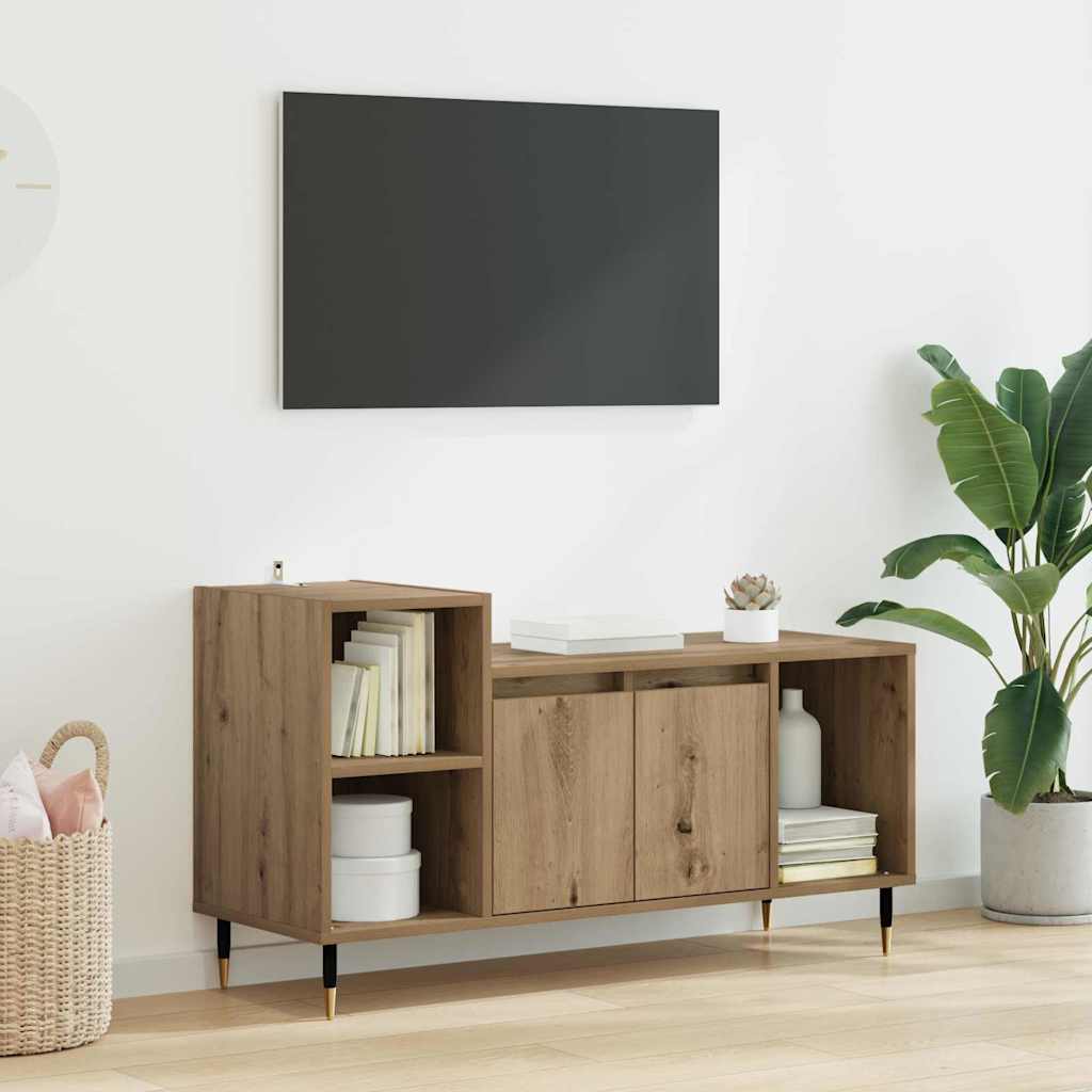 vidaXL Gabinete de TV Roble artesanal 100 x 35 x 55 cm