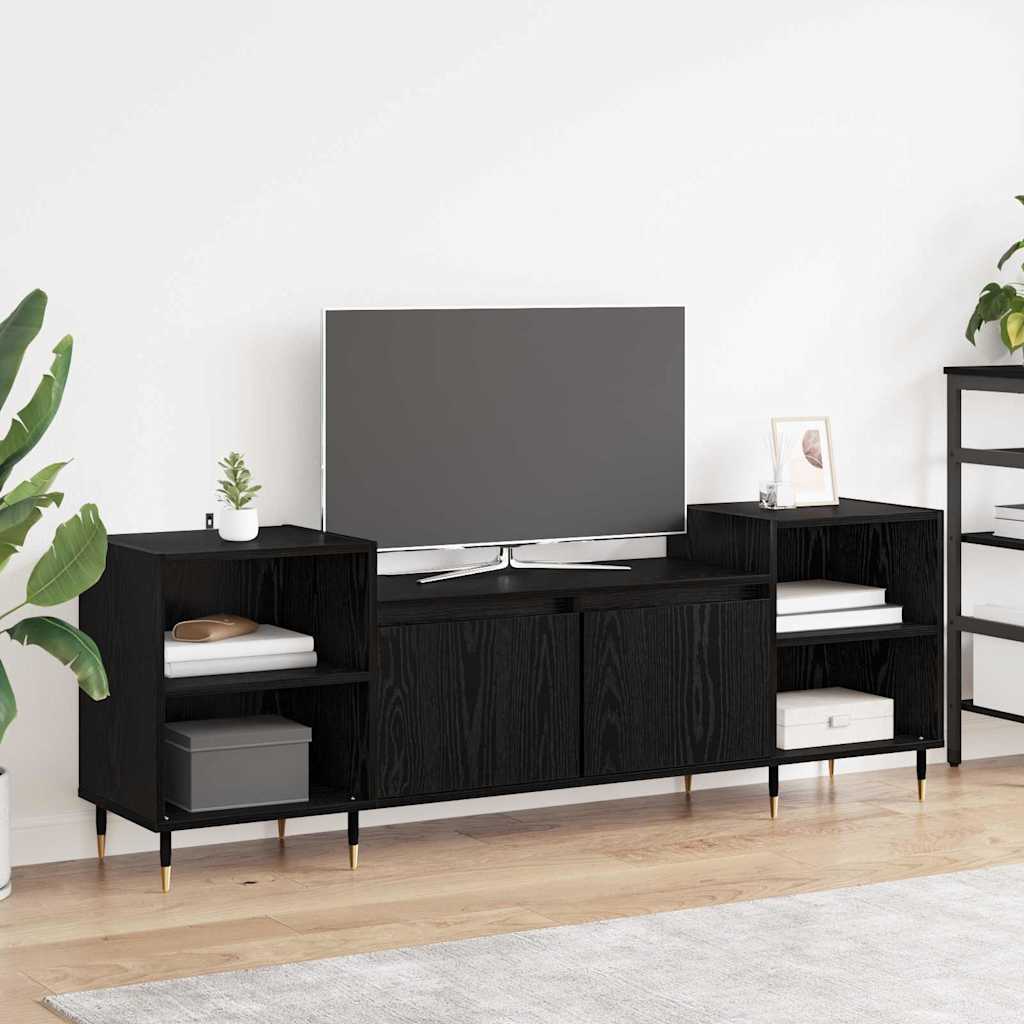 vidaXL Gabinete de TV Roble Negro 160 x 35 x 55 cm