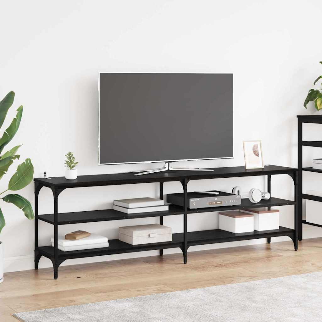 vidaXL Gabinete de TV Roble Negro 160 x 30 x 50 cm