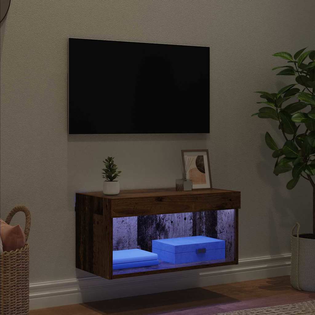 vidaXL Gabinete de TV Montaje en la pared Madera Vieja 60 x 30 x 30 cm - Image 5