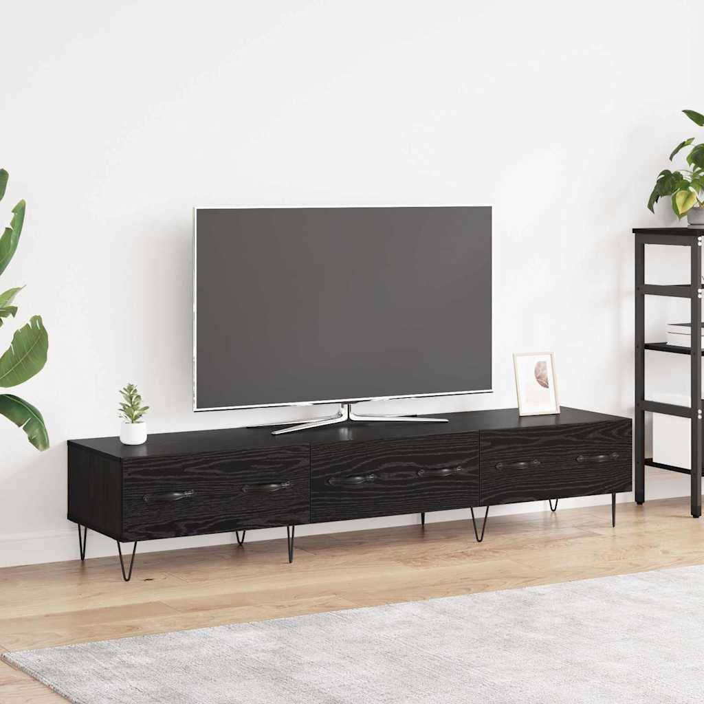 vidaXL Gabinete de TV con cajón Roble negro 150 x 36 x 30 cm