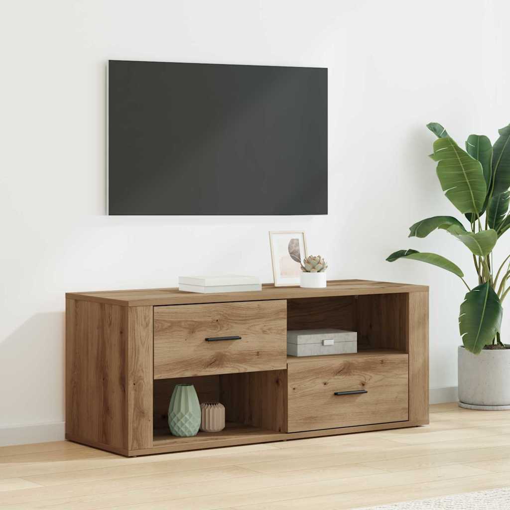 vidaXL Gabinete de TV con cajón Roble artesanal 100 x 35 x 40 cm