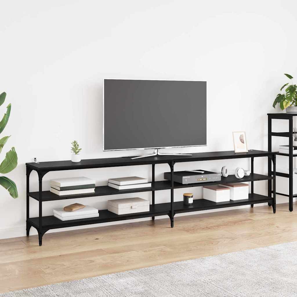 vidaXL Gabinete de TV Roble Negro 200 x 30 x 50 cm