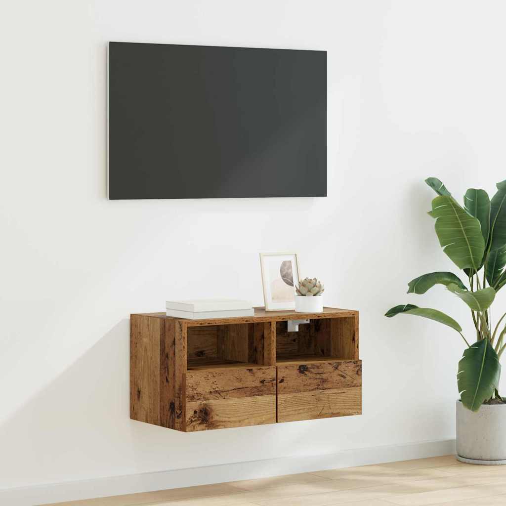 vidaXL Mueble de TV Montado en la Pared Madera Vieja 60 x 30 x 30 cm