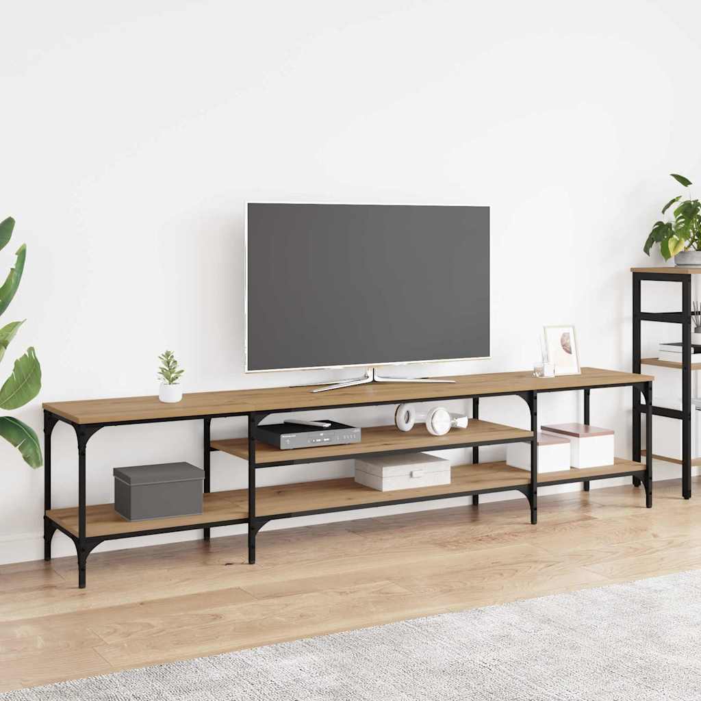 vidaXL Gabinete de TV Roble artesanal 201 x 35 x 45 cm
