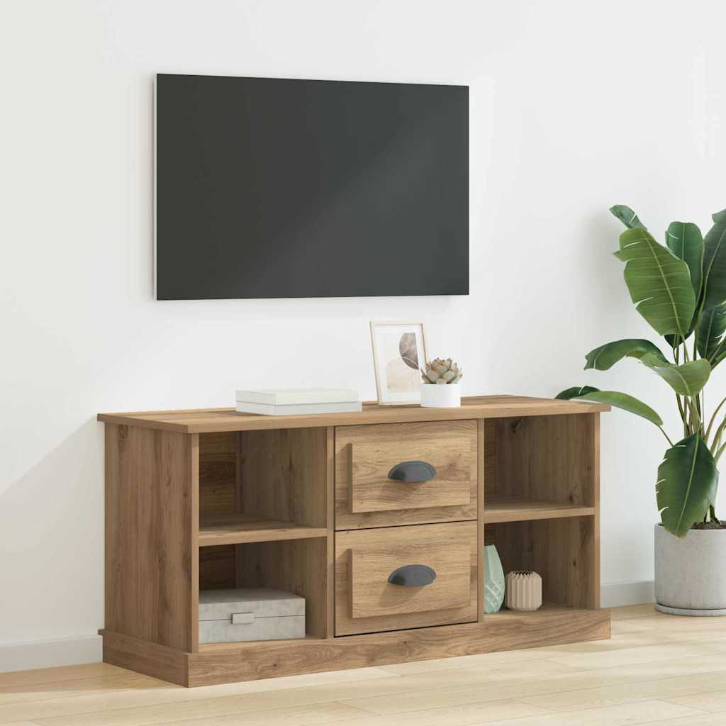 vidaXL Gabinete de TV con cajón Roble artesanal 99,5 x 35,5 x 48 cm