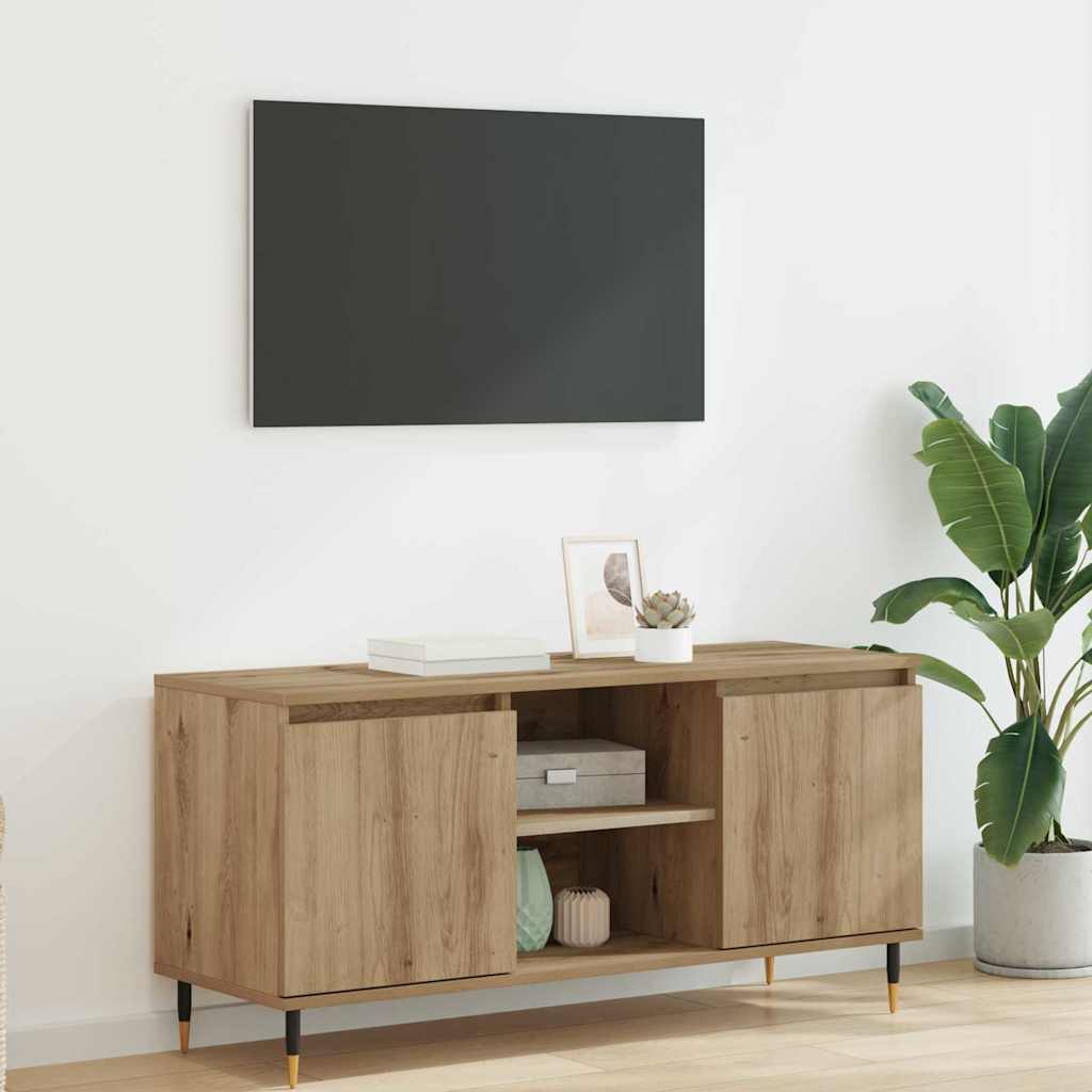 vidaXL Gabinete de TV Roble artesanal 104 x 35 x 50 cm